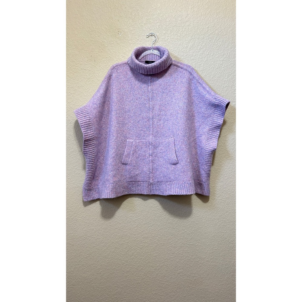 J.Crew OS Turtleneck Poncho Sweater Lilac Purple Merino Alpaca Blend Knit